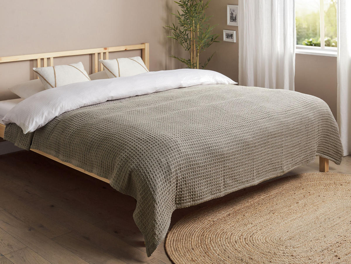 DECKE Beige 200 x 220 cm Chagyl - Beige, Textil (200/220cm) - Beliani