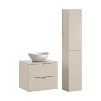 BADMÖBEL 60.6cm Azel 2er-Set Kaschmir - Beige, Holzwerkstoff (60.6/52/46cm) - Petits-meubles