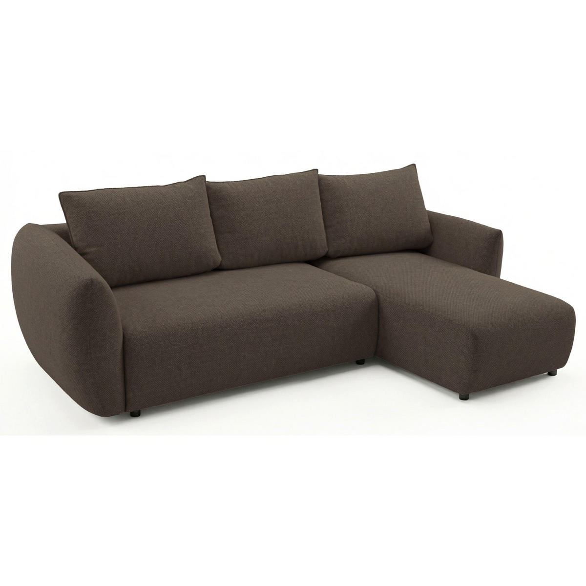 ROHOVÁ POHOVKA Zordo Hnědý Žinylka Pravá Se Dvoma Úložnými Prostory - černá/hnědá, textil/plast (170/256cm) - Selsey