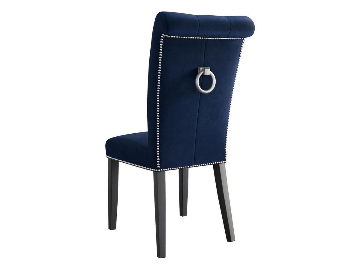 POLSTERSTUHL Christina, Holzfarbe: Schwarz - Blau/Schwarz, Holz/Textil (47/103/68cm) - MIRJAN24