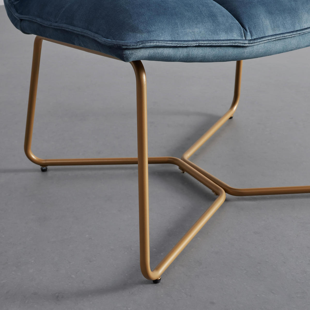 SESSEL Rina Blau Samt Gepolstert - Blau, Holz (67/76.5/69.5cm)