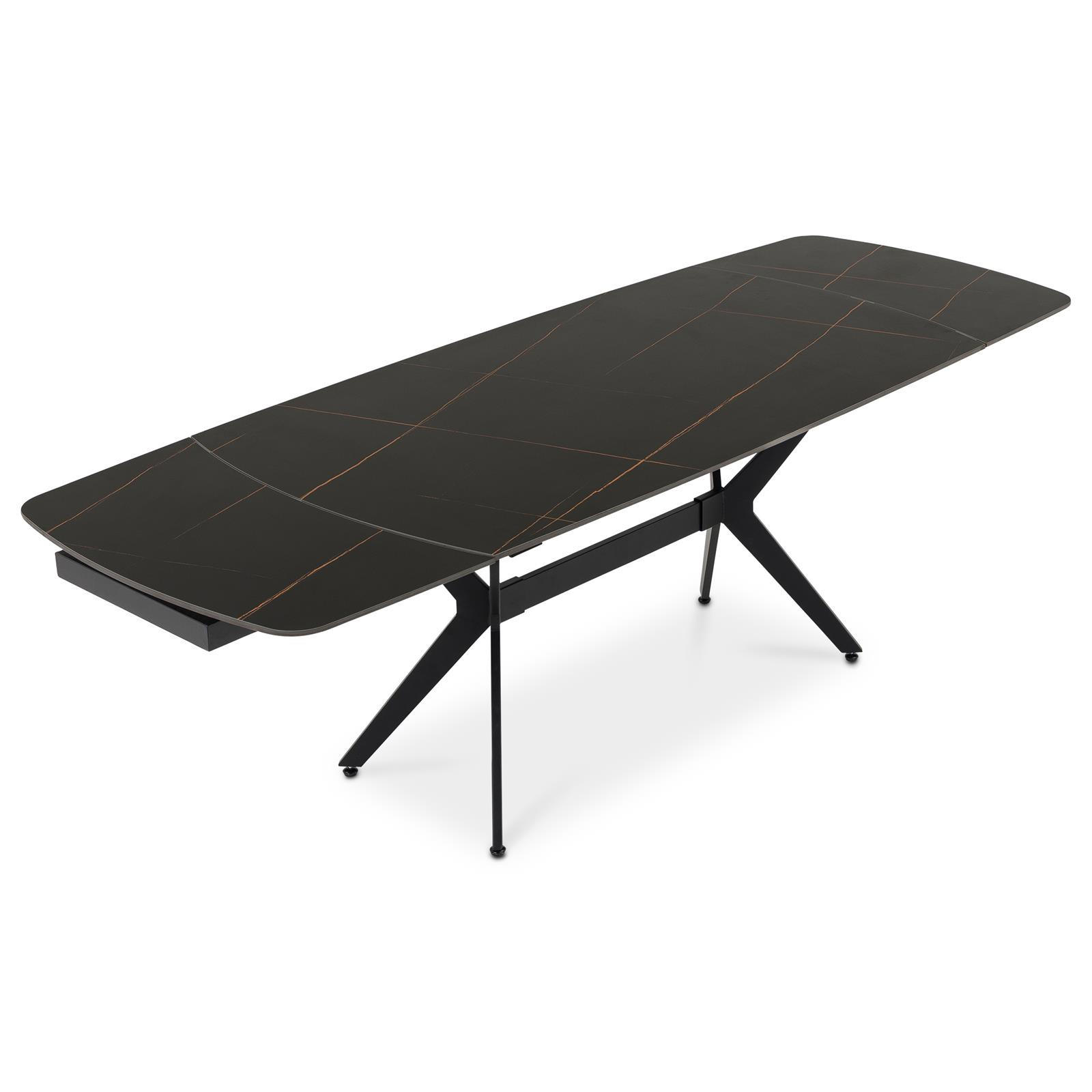 ESSTISCH LEANA schwarz - Schwarz, Metall (90/160/76cm) - IDIMEX