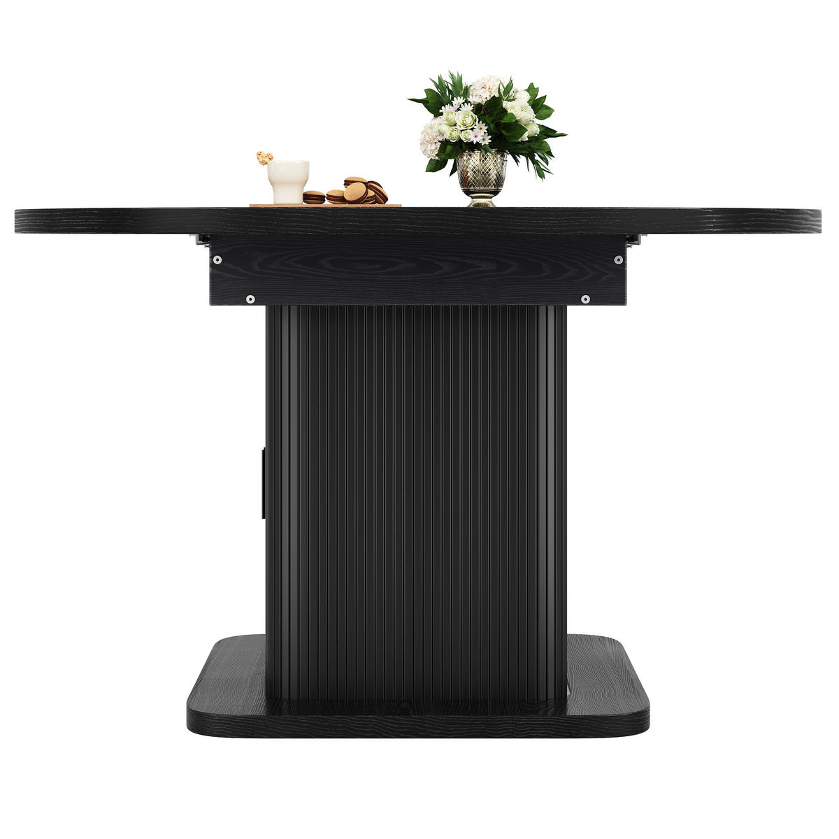 ESSTISCH ausziehbar 110-149,8/110/75 cm mit Stauraum DE-39639 Schwarz - Schwarz, Holzwerkstoff (110/110/75cm) - ComfortXL