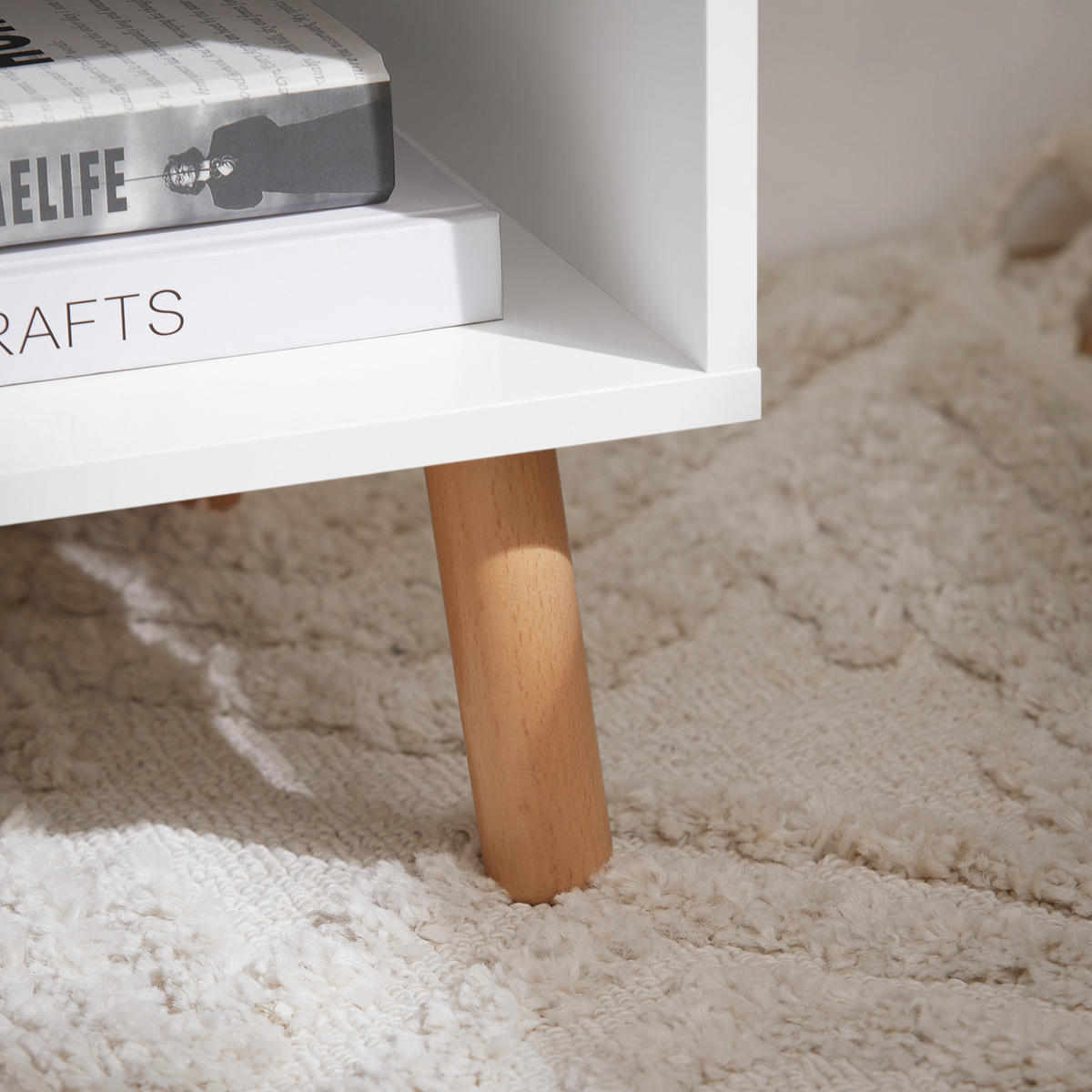 NACHTTISCH Weiß-Natur - Naturfarben/Weiß, Holz/Holzwerkstoff (40/71/35cm) - SoBuy