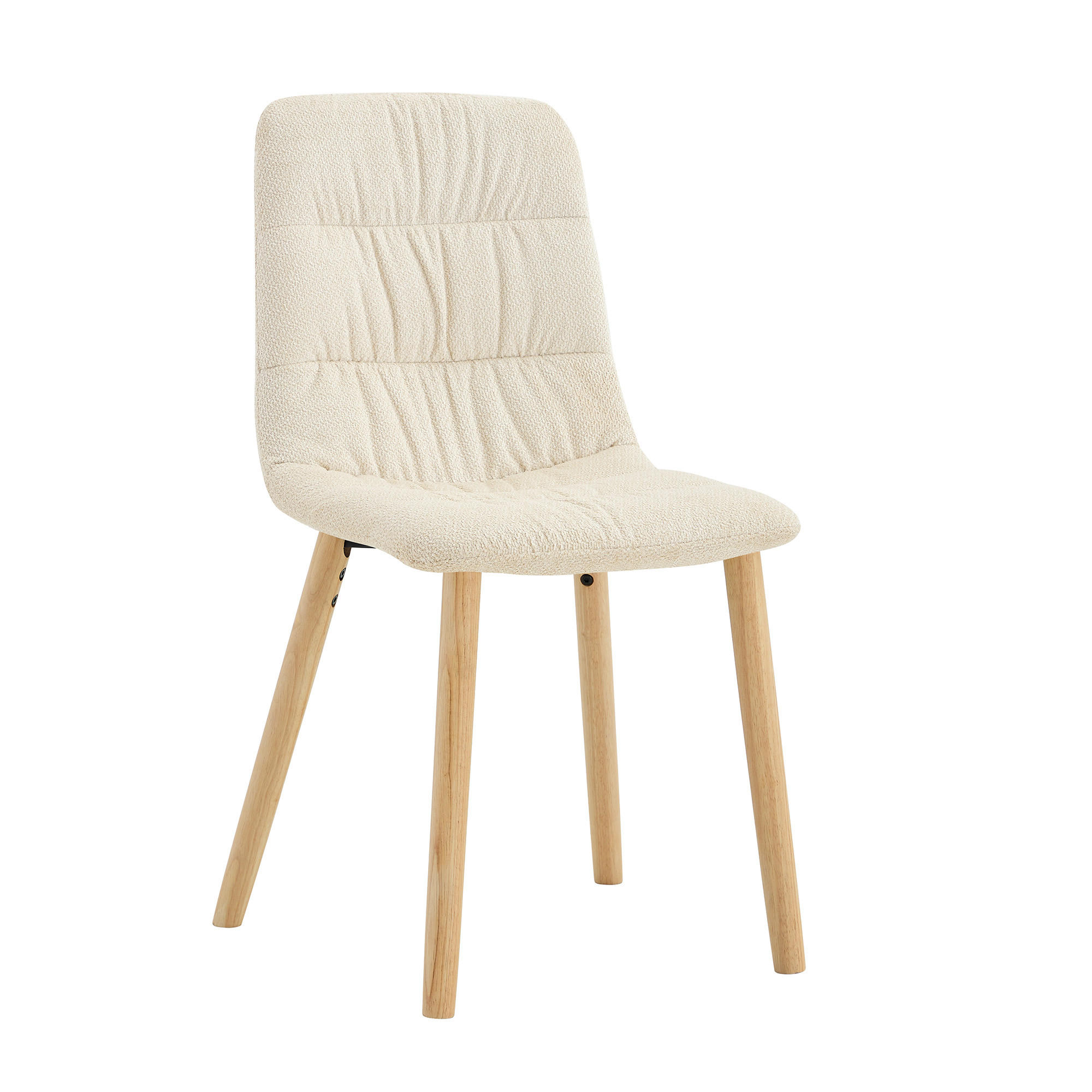 STUHL-SET DE-36643 2 Stück mit Stoffbezug und Massivholzbeinen Beige - Beige, Holz (48/88/44cm) - ComfortXL