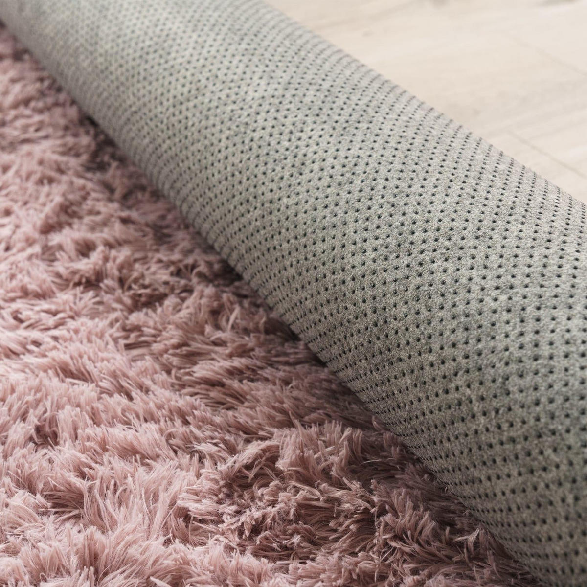 HOCHFLORTEPPICH 80/80 cm Silky 591 - Rosa, Kunststoff (80/80cm) - Paco Home