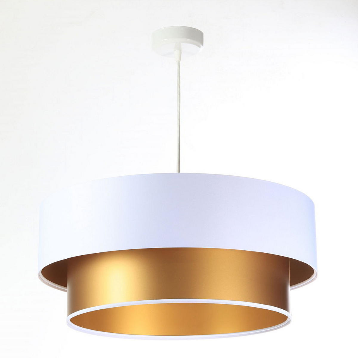 HÄNGELEUCHTE Gold 60/20 cm - Goldfarben/Weiß, Kunststoff (60/1/20cm) - ONZENO