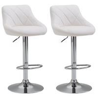 BARHOCKER Lazio 2er Set 83-104 cm Weiß - Weiß, Leder (46/83/49cm) - furnicato
