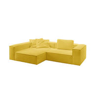 ECKSOFA CARMO Gelb Flachgewebe - Gelb/Schwarz, Kunststoff/Textil (306/191cm) - KAWOLA