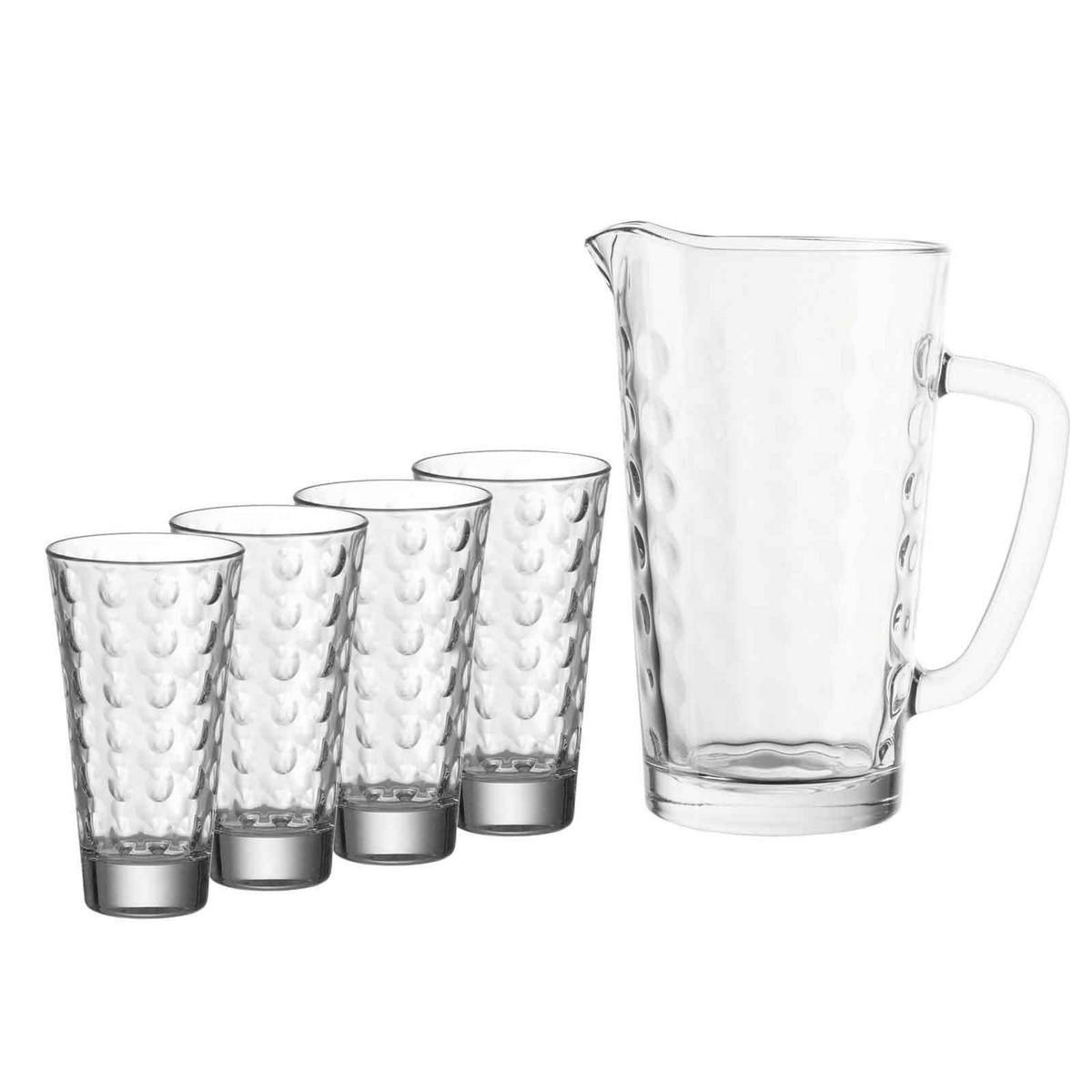 KRUGSET Optic transparent 5er Set - Transparent, Glas (0.001L) - Leonardo Living