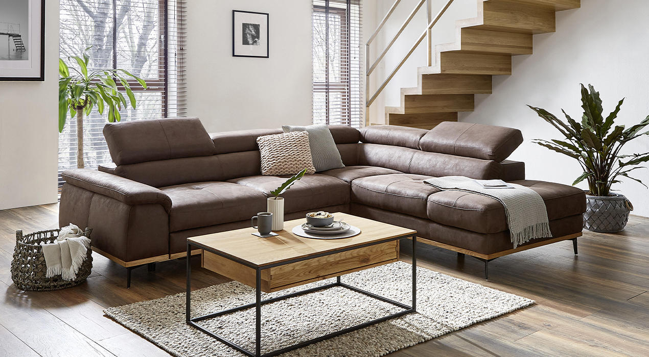 Ecksofa Lederlook