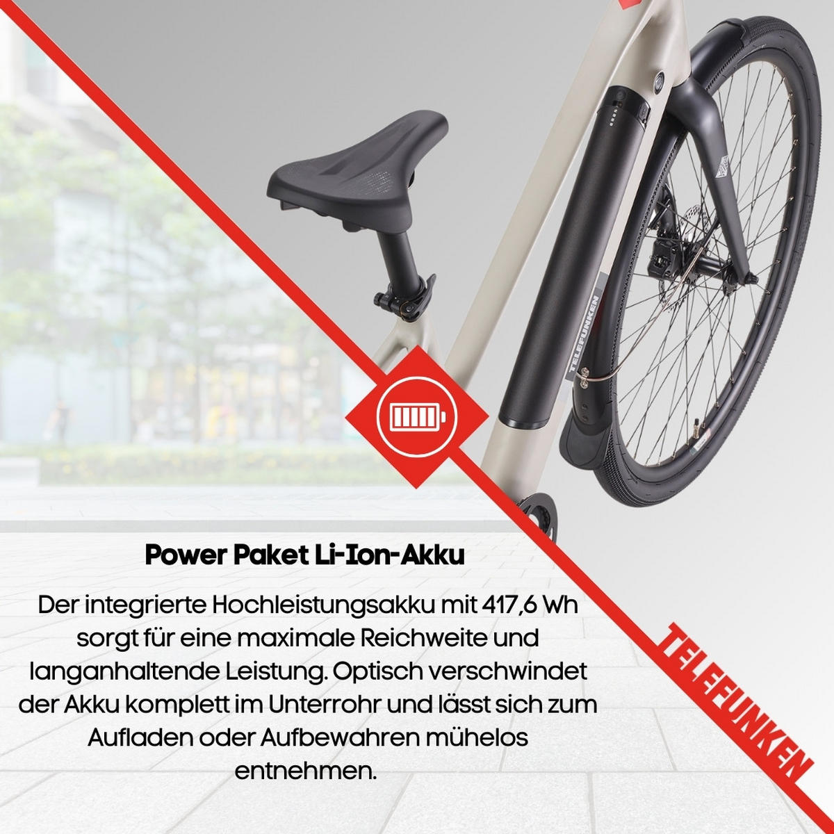 E-BIKE Urban UH210 Elektrofahrrad 28 Zoll Pedelec 417,6 Wh Hinterradmotor 7-Gang Kettenschaltung, leicht - Grau, Metall (111cm) - Telefunken