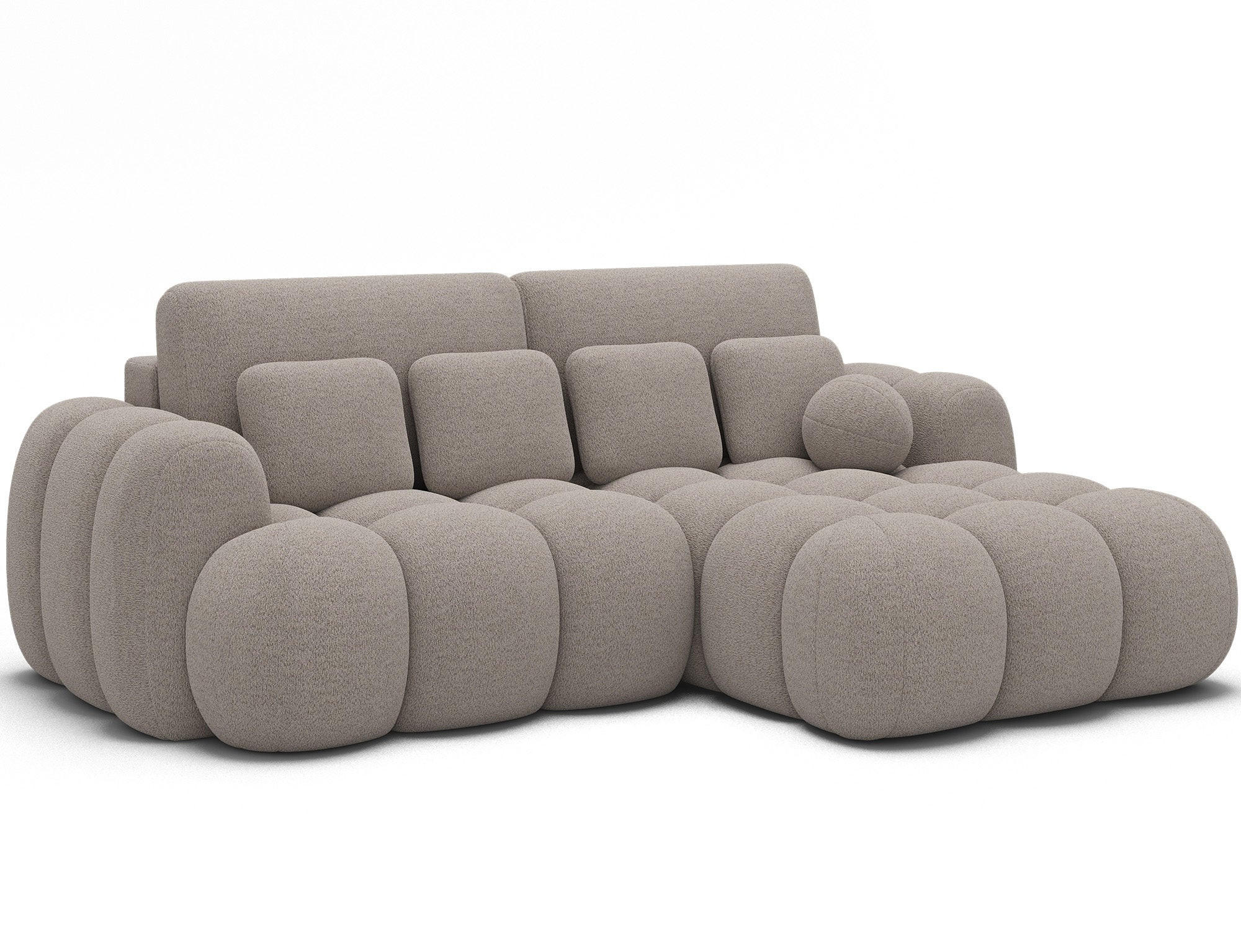 ECKSOFA COVELION L-Form – Schlaffunktion, Bettkasten, Wellenfederung, HR-Kaltschaum, inkl. Kissen, moderner Wohnkomfort - Creme, Kunststoff (167/260cm) - Wohnideebilder