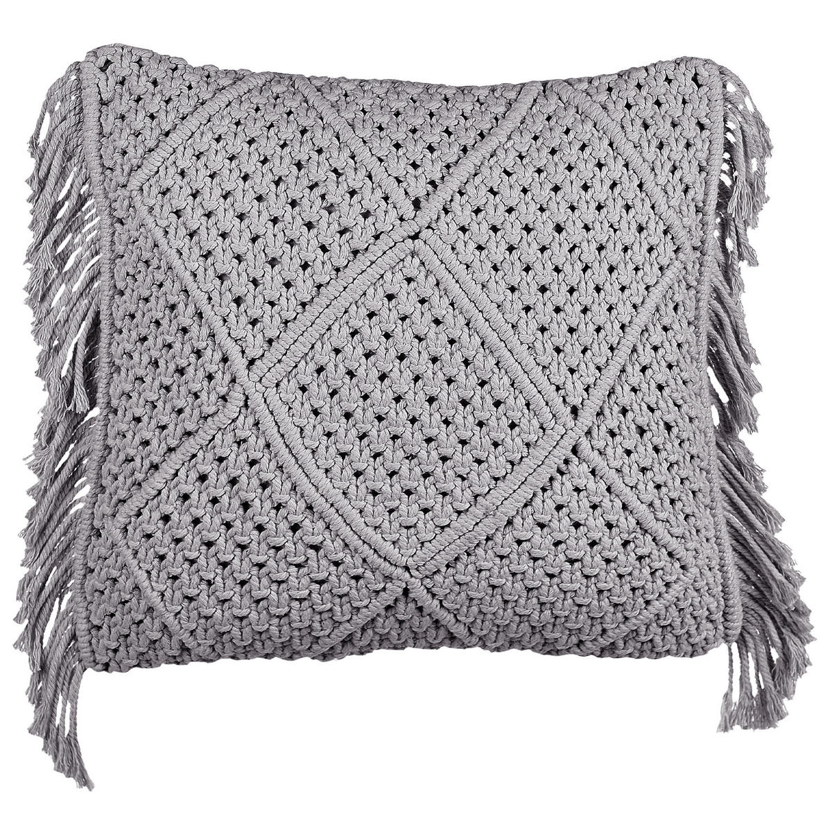 DEKOKISSEN 2er-Set Grau 45/45 cm Besham - Grau, Textil (45/45cm) - Beliani