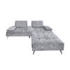 SOFA MIT HOCKER WIOLO Grau Velvet - Silberfarben/Grau, Textil/Metall (240/80/110cm) - KAWOLA