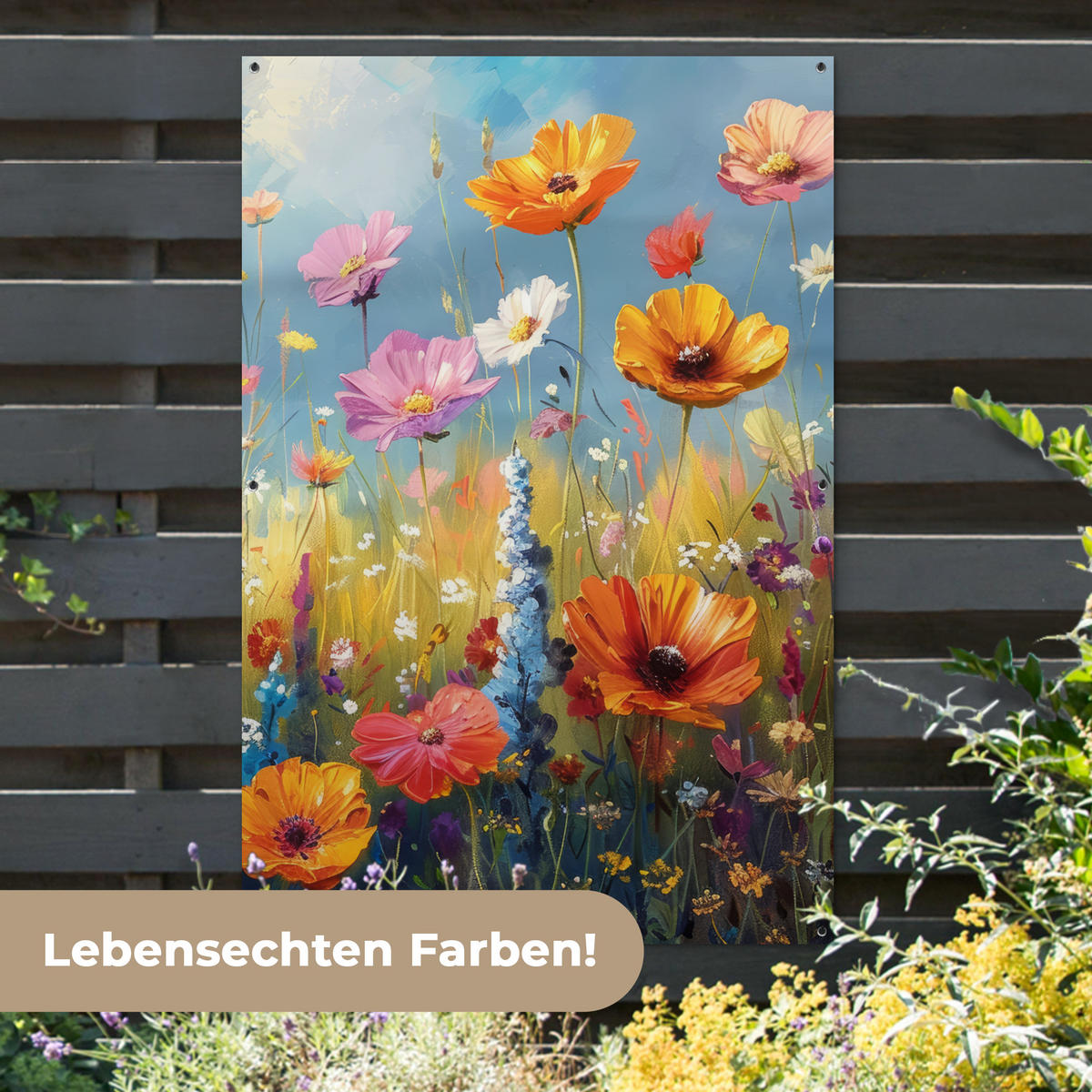 ZAHRADNÍ PLAKÁT Květiny - Příroda - Botanické - Umění 120x180 cm - světle modrá, plast (120/180/0.2cm) - OnlyWow