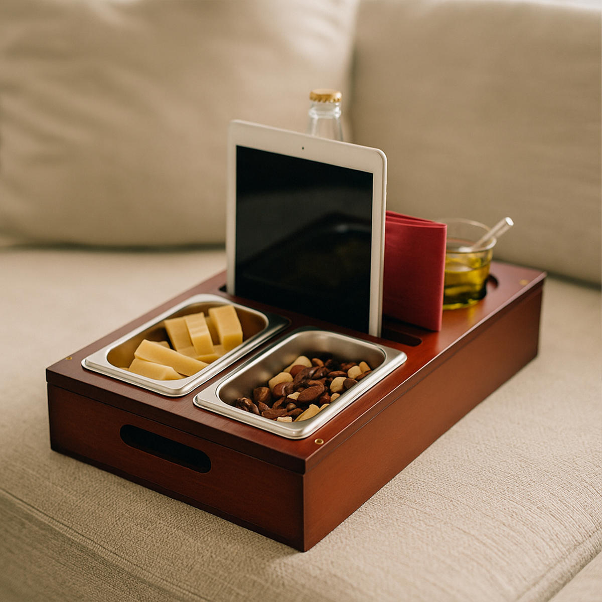 COUCHBAR - Braun, Naturmaterialien/Holz (40/8/26cm) - Relaxdays