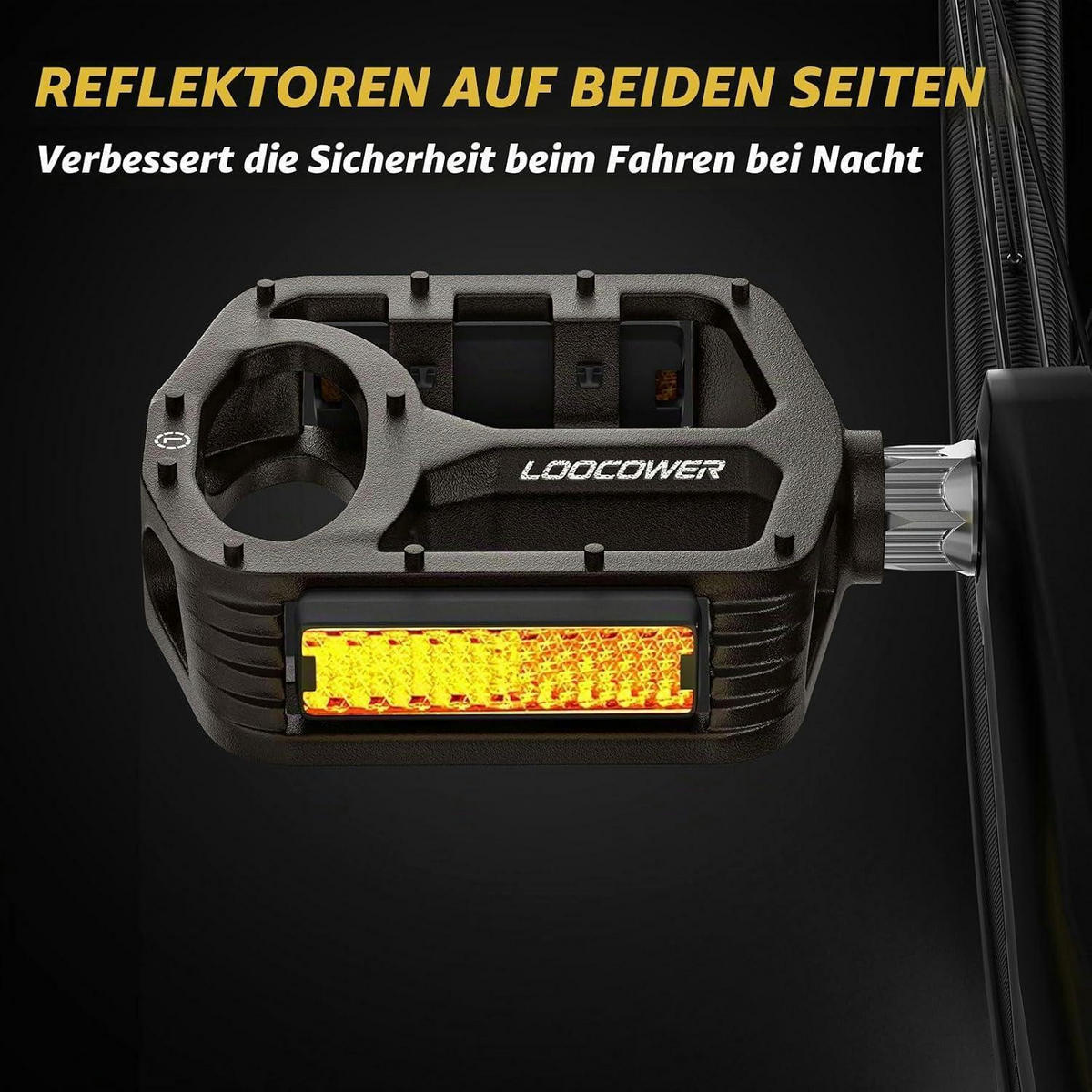 FAHRRADPEDALE Aluminium Plattform Schwarz mit Reflektoren - Schwarz, Metall (10/1.5/12cm)