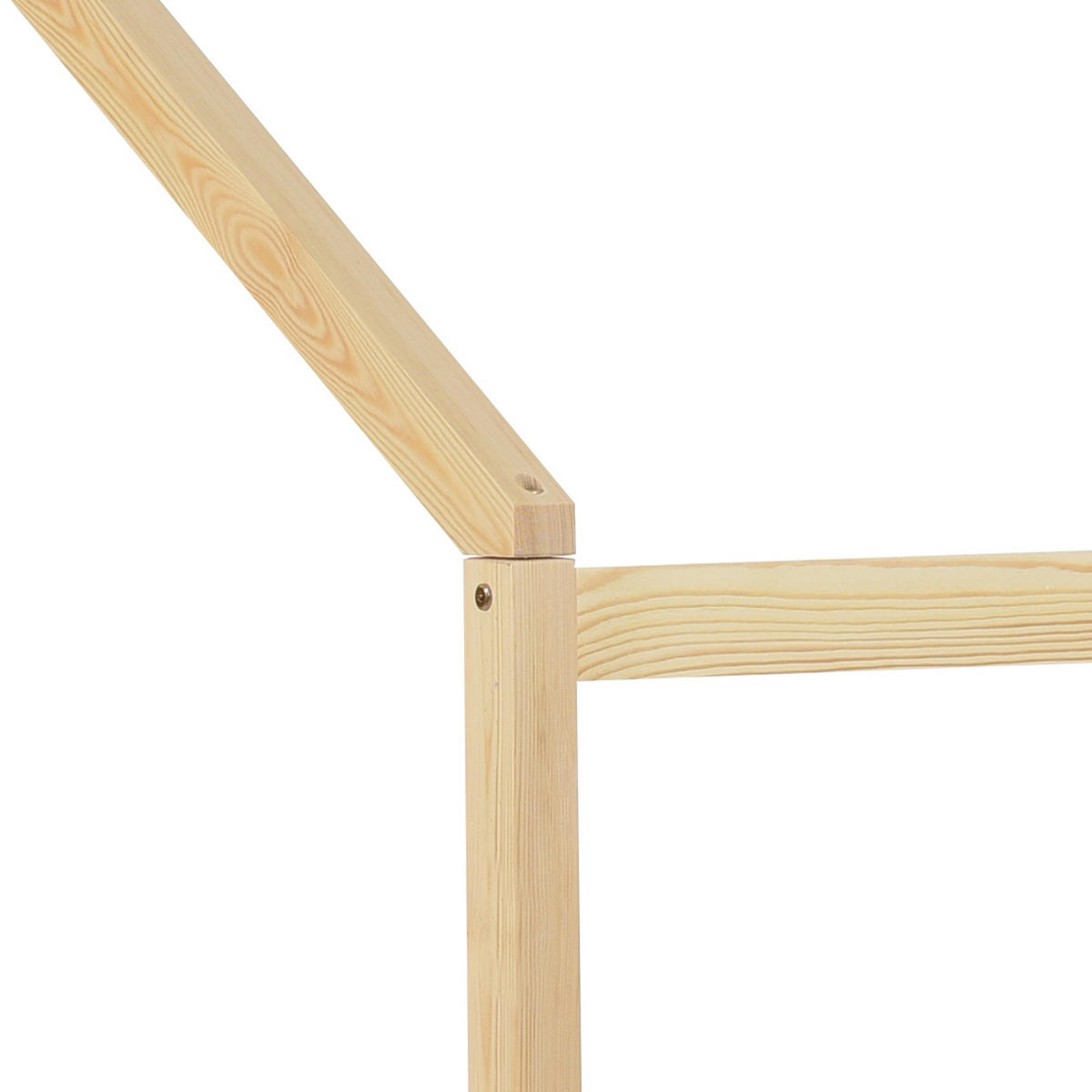 HAUSBETT Massivholz 90/200 cm + 140/70 cm Natur - Ahornfarben, Holz - Raumix