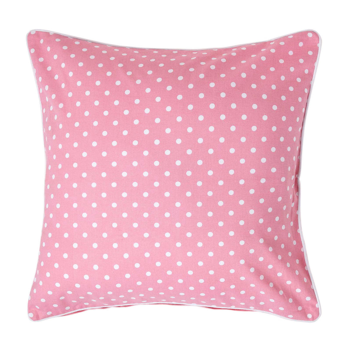KISSENHÜLLE Polka Dots 60/60 cm, 100% Baumwolle - Rosa, Textil (60/60cm) - Homescapes