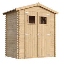 HOLZHAUS GARTENHAUS M367+M367G - mit imprägniertem Boden B196xL136xH218 cm/ 1.98 m2 - Beige, Holz (196/224/136cm) - Timbela