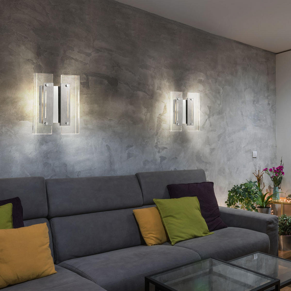 LED WANDLEUCHTE Laguna Silber Metall Acryl - Silberfarben, Metall (19.5/24/5.5cm) - Esto