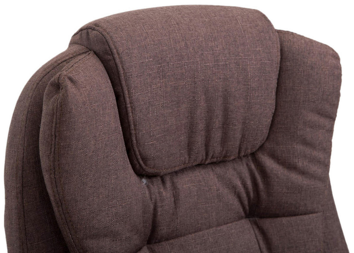CHEFSESSEL Stoff braun - Chromfarben/Braun, Textil/Metall (69.5/113/78cm) - CLP