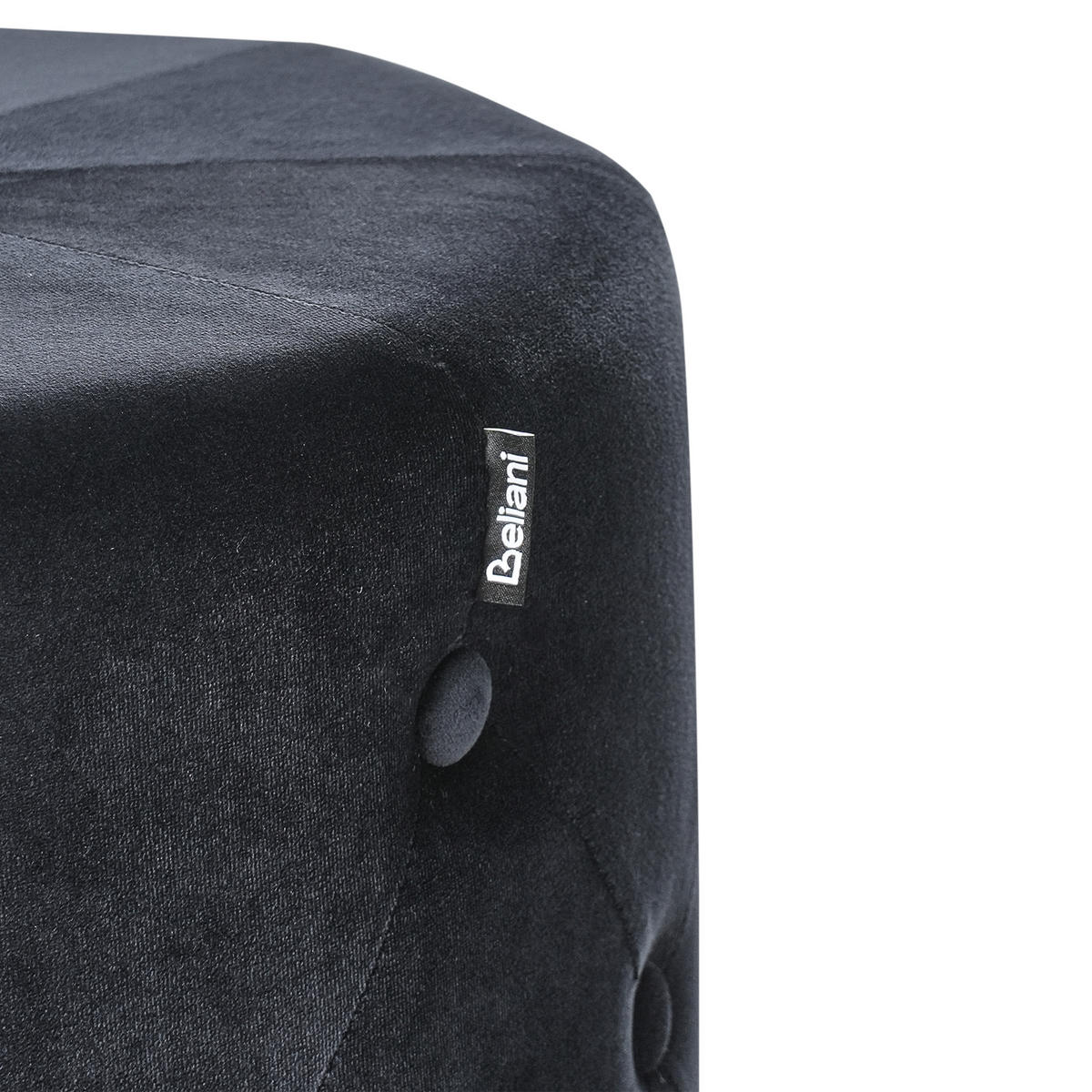 POUF Schwarz Carrollton - Goldfarben/Schwarz, Textil (40/41/40cm) - Beliani