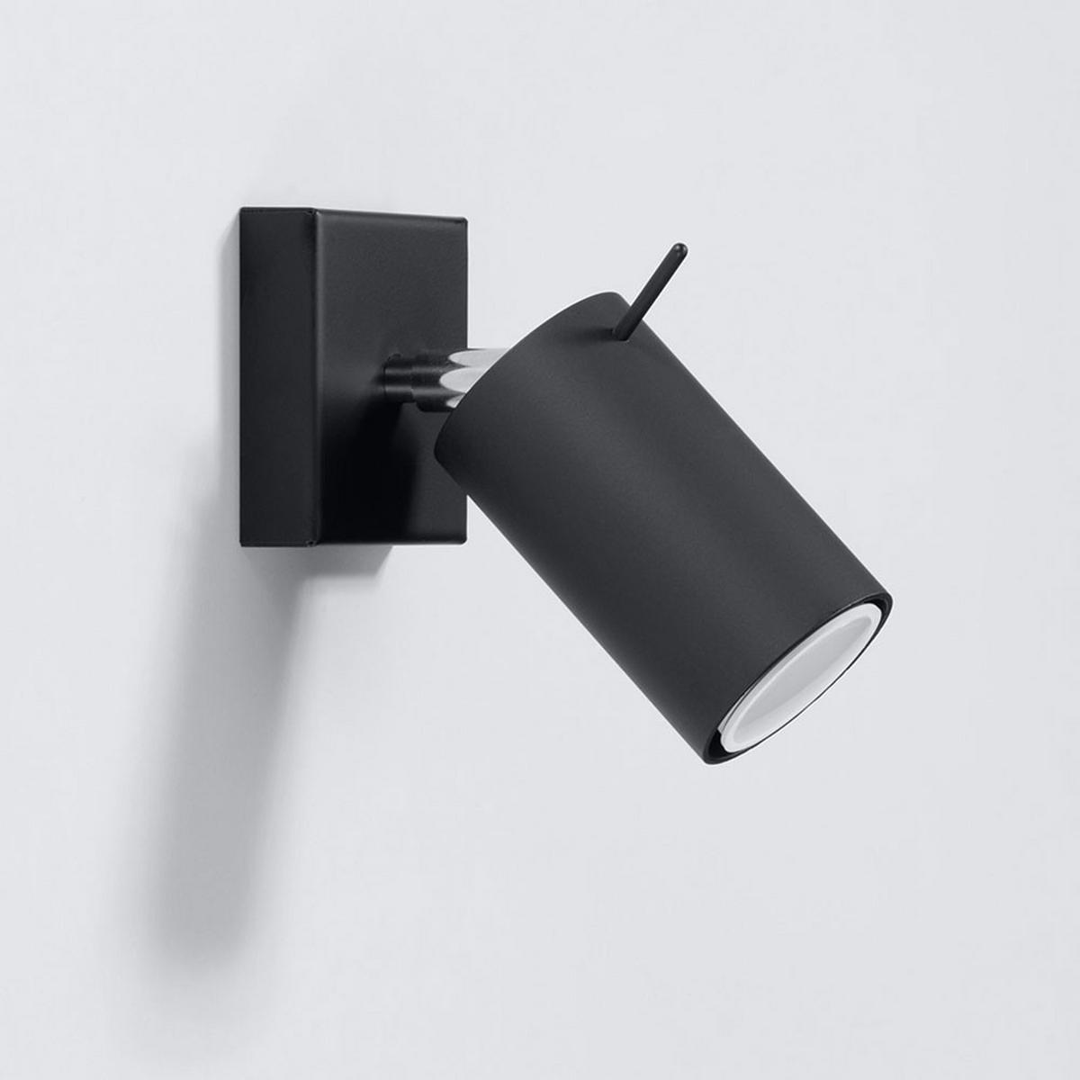 WANDLEUCHTE Ring Stahl Schwarz - Schwarz, Metall (8/15/10cm)