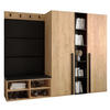 GARDEROBEN-SET 214/184/42 - Eichefarben/Schwarz, Holz/Kunststoff (214/184/42cm) - MÖBEL KRYSPOL