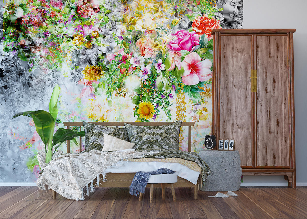 FOTOTAPETE Blumen 375 x 270 cm - Multicolor, Papier (375/270cm) - Sanders & Sanders