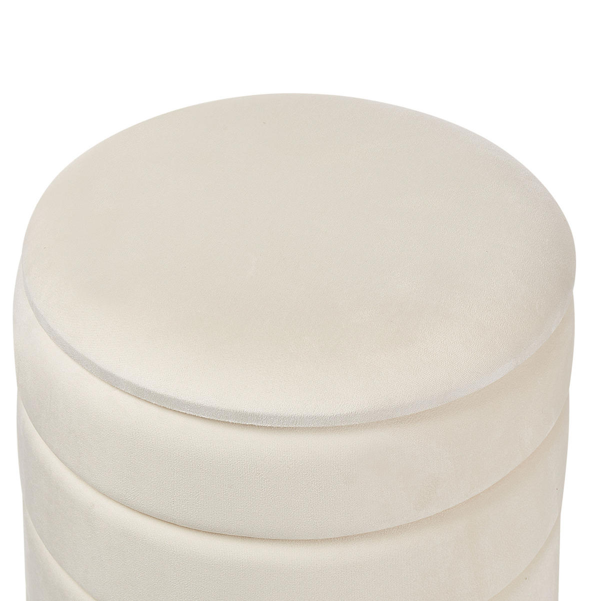 POUF 2er-Set Beige Garland - Beige/Goldfarben, Textil (40/44/40cm) - Beliani