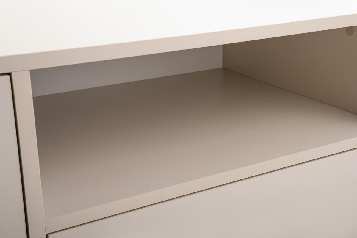 TV-LOWBOARD GENEVE 160/49/45 cm in Sandbeige - Beige, Holzwerkstoff (160/49/45cm) - Deine Möbel 24