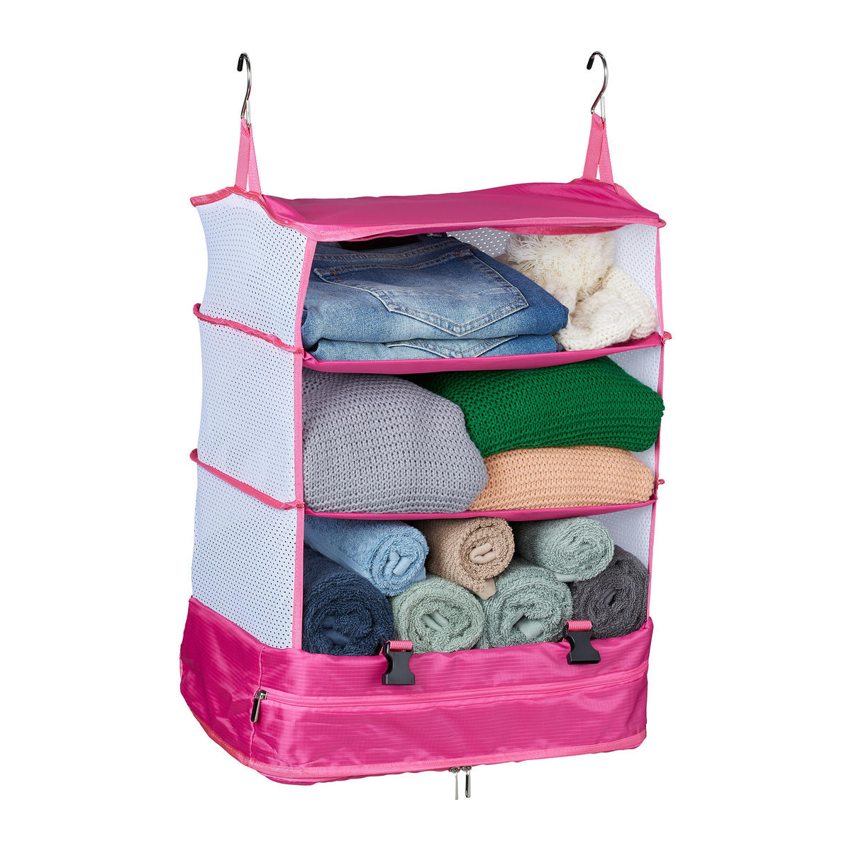 GEPÄCK-ORGANIZER - Pink, Textil/Metall (44/55/30cm) - Relaxdays
