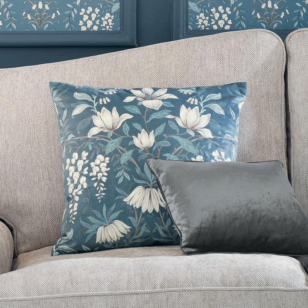 SIERKISSEN Parterre Seaspray - Blau, Kunststoff/Textil (50/50cm) - Graham & Brown