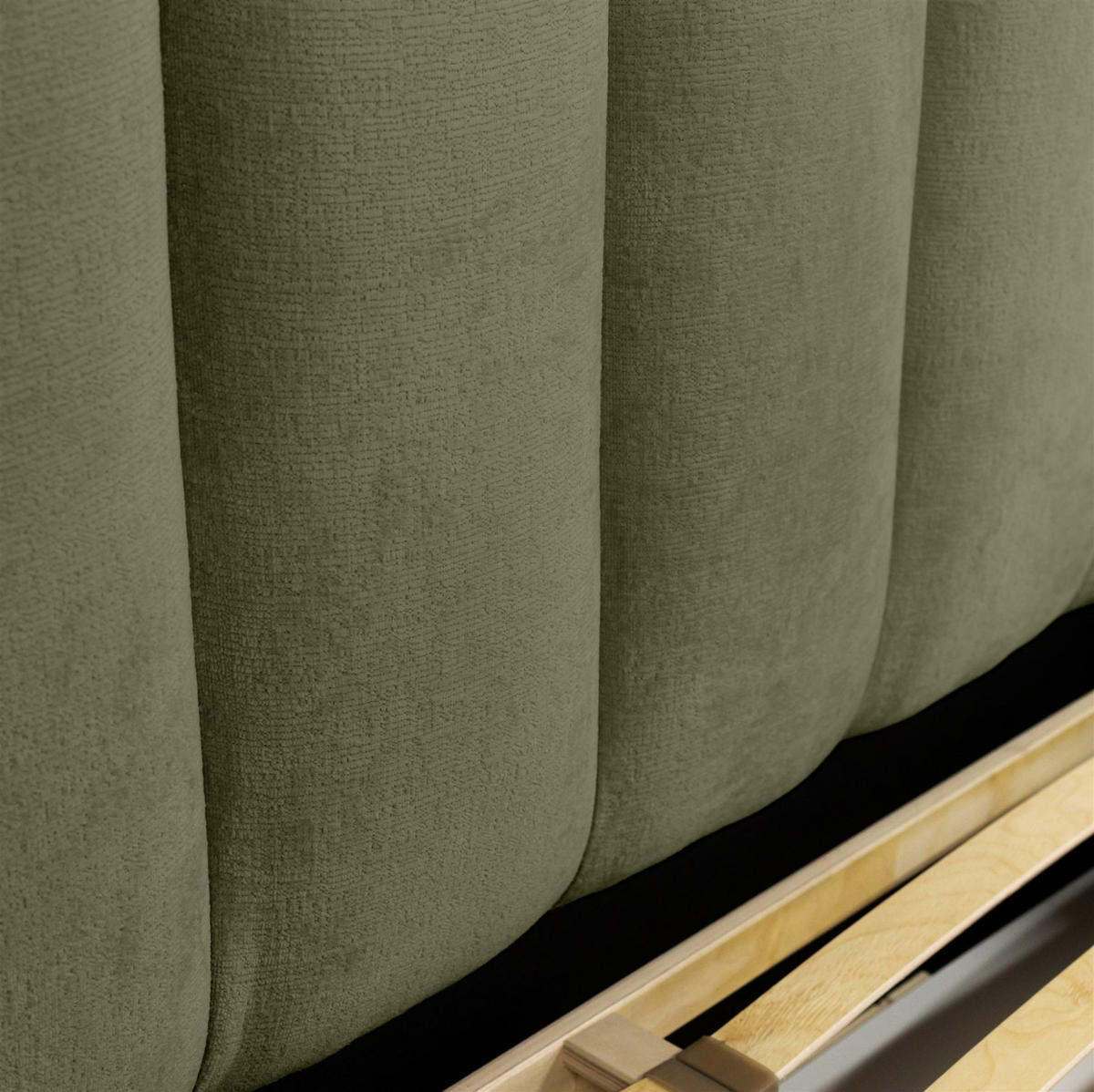 POLSTERBETT Heda Komplettset - Grün, Holzwerkstoff/Textil (160/200cm) - Fun Möbel