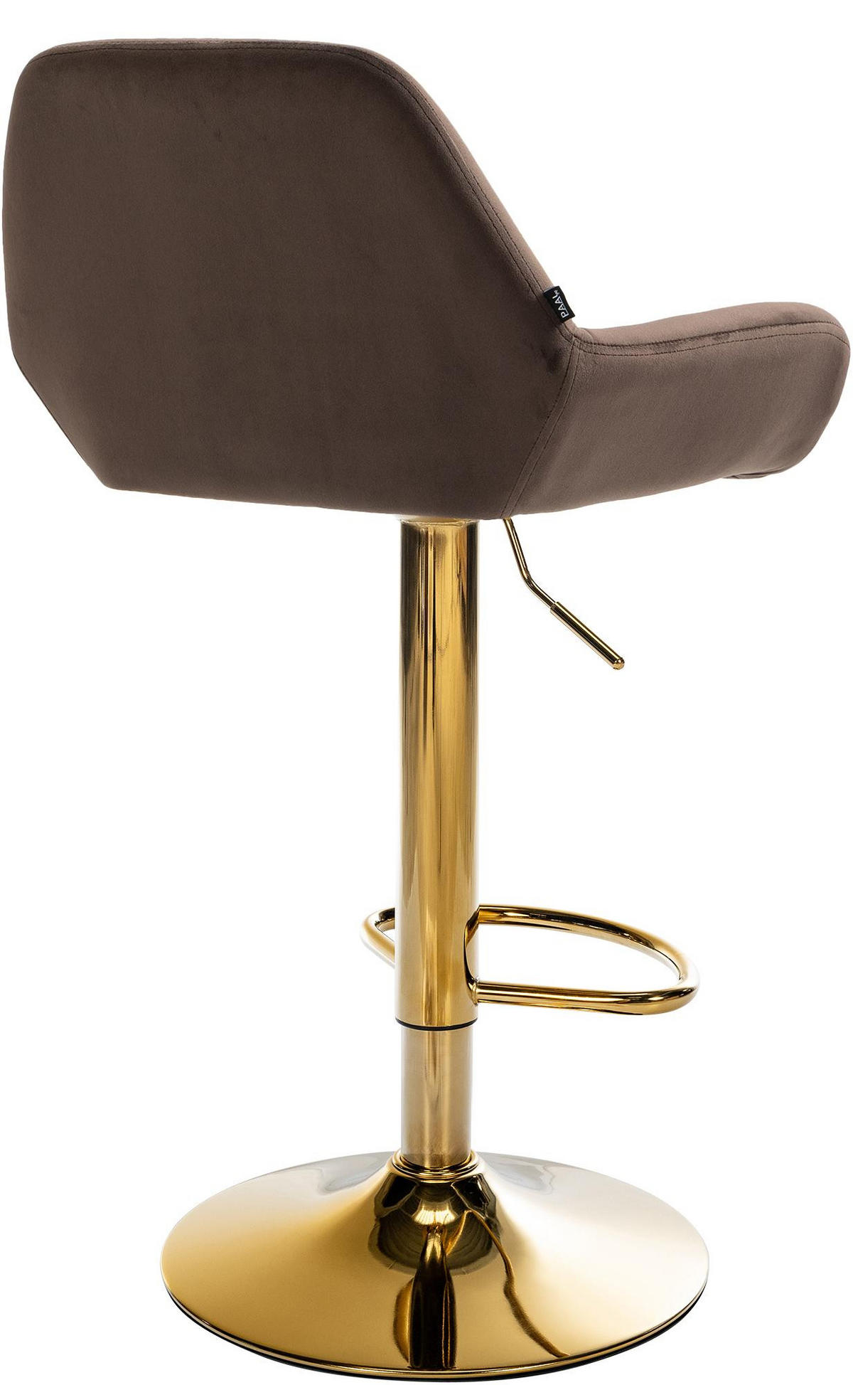 BARHOCKER Samt braun - Goldfarben/Braun, Textil/Metall (51/89/52cm) - CLP