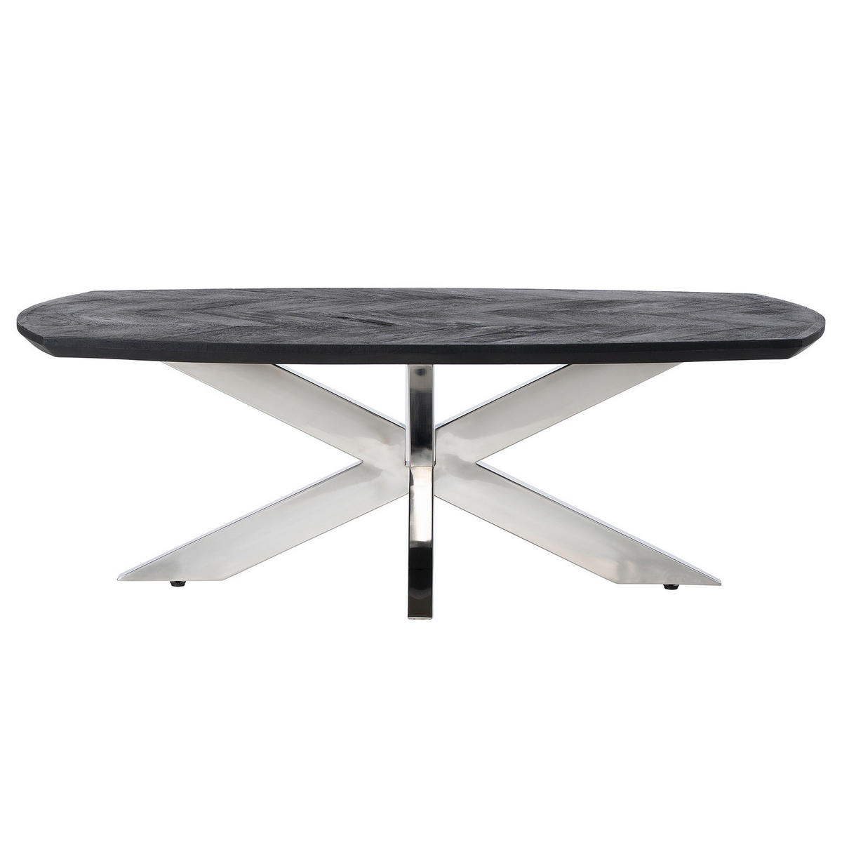 COUCHTISCH - Mango massiv / Metall - Mango Schwarz / Edelstahl - Schwarz, Holz/Metall (70/130/45cm) - home24