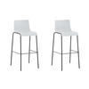 BARHOCKER 2er Set Kunststoff weiß - Schwarz/Weiß, Kunststoff/Metall (43/100/48cm) - CLP