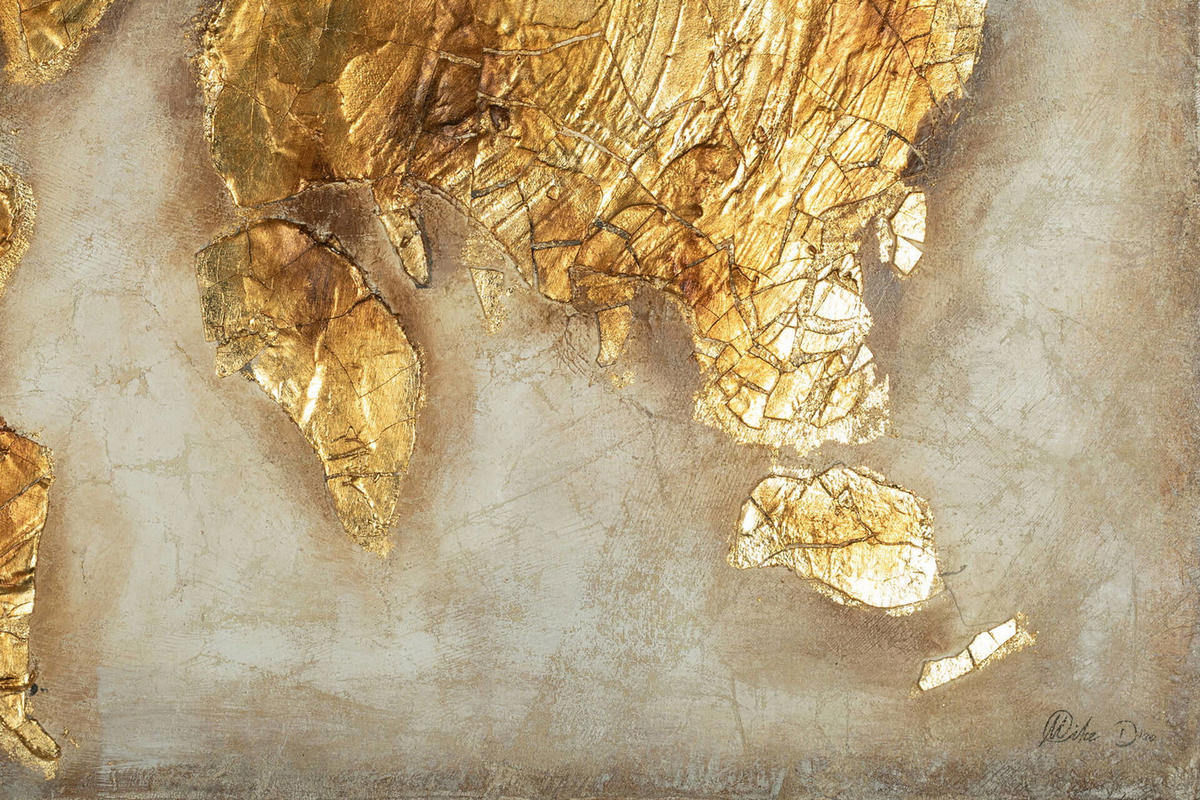 ÖLGEMÄLDE 120/80 cm - Beige/Goldfarben, Holz/Textil (3.24/80cm) - KUNSTLOFT