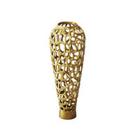 BODENVASE ASTLUX, Aluminium, handgefertigt, Gold, Ø 31 x 85 cm - Goldfarben, Metall (85cm) - KADIMA DESIGN