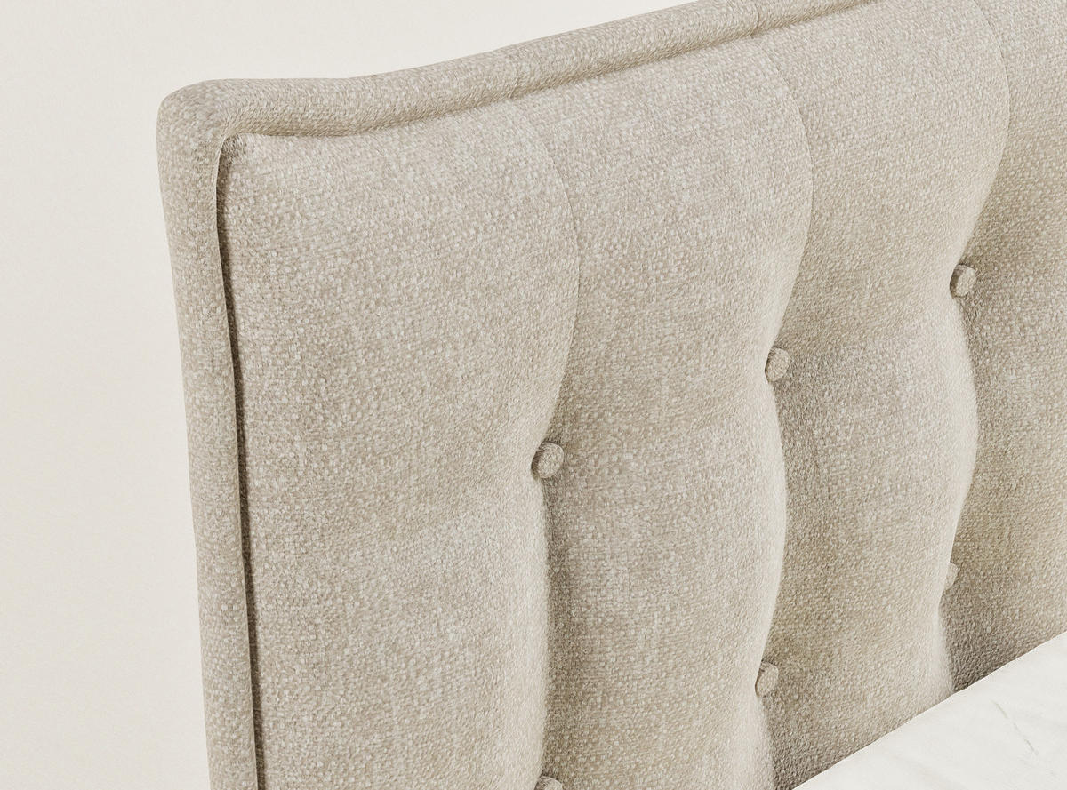 BOXSPRINGBETT Fatu 140/200 cm, in Beige, Bettkasten, Matratze, Topper - Beige/Schwarz, Holz/Holzwerkstoff (140/200cm) - Maison de Reve