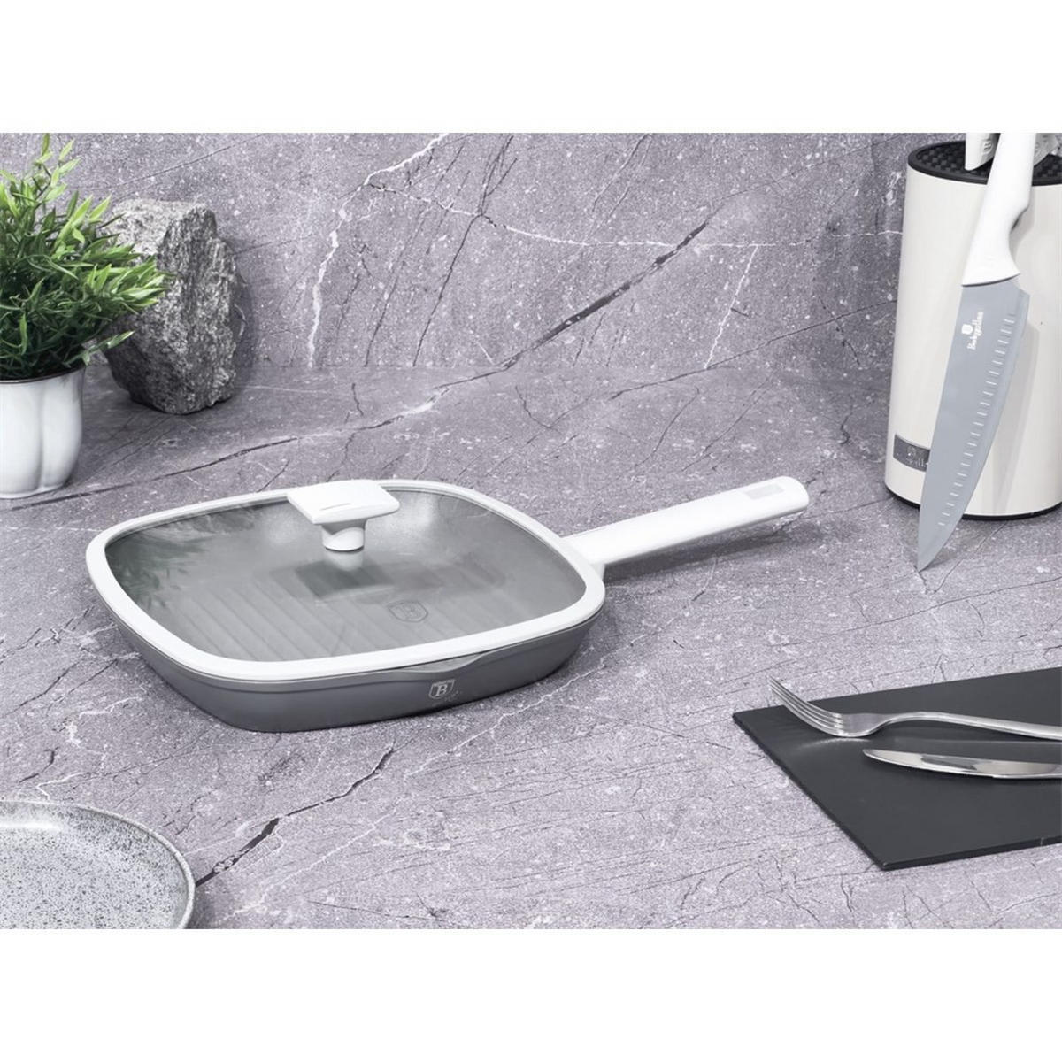 TITAN-GRILLPFANNE Aspen 35549 - Grau, Glas (28/28/4.1cm) - Berlinger Haus