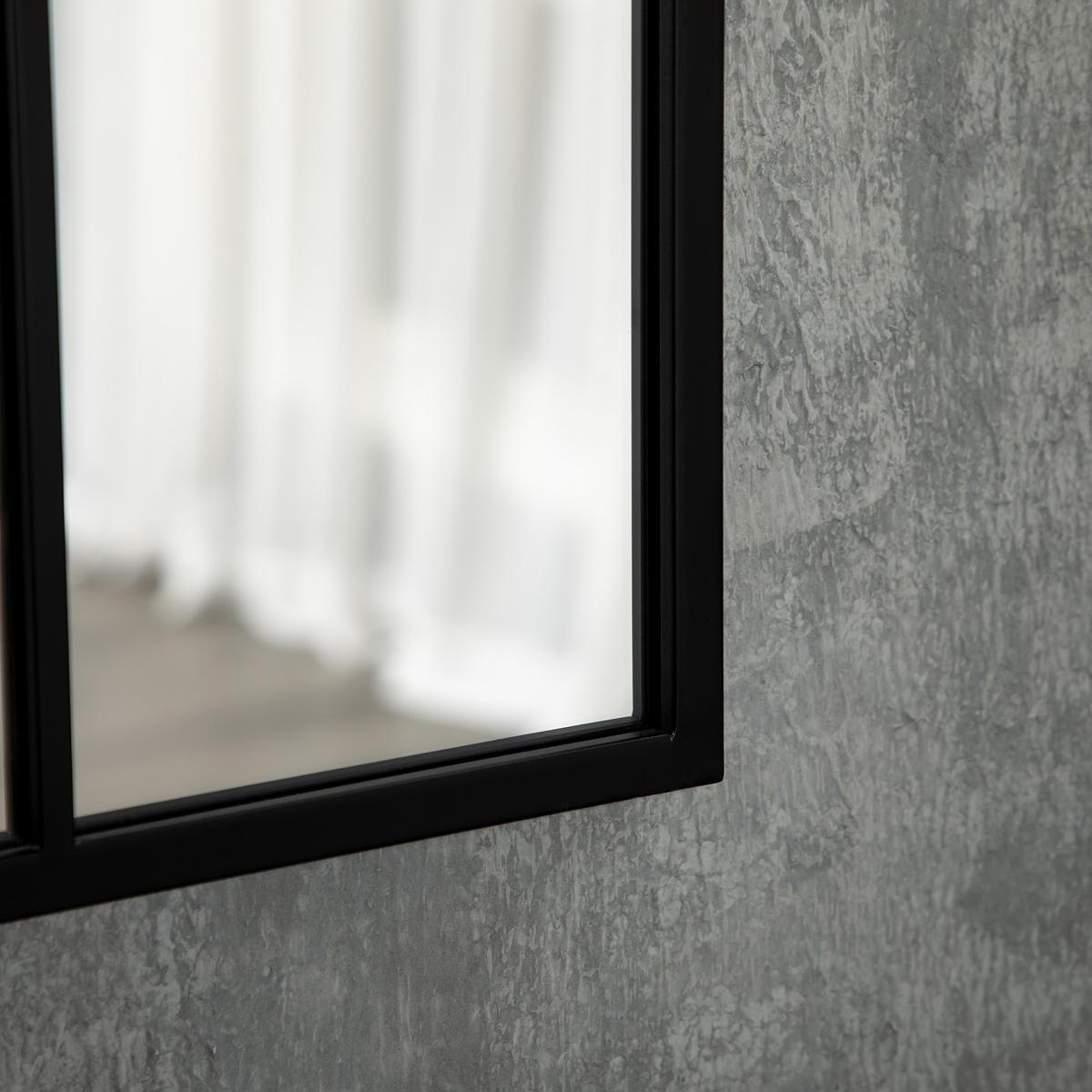 WANDSPIEGEL, Fensterspiegel, Dekorativ Spiegel mit Metallrahmen, Hängespiegel, Schwarz - Schwarz, Metall (2/50/70cm) - HOMCOM