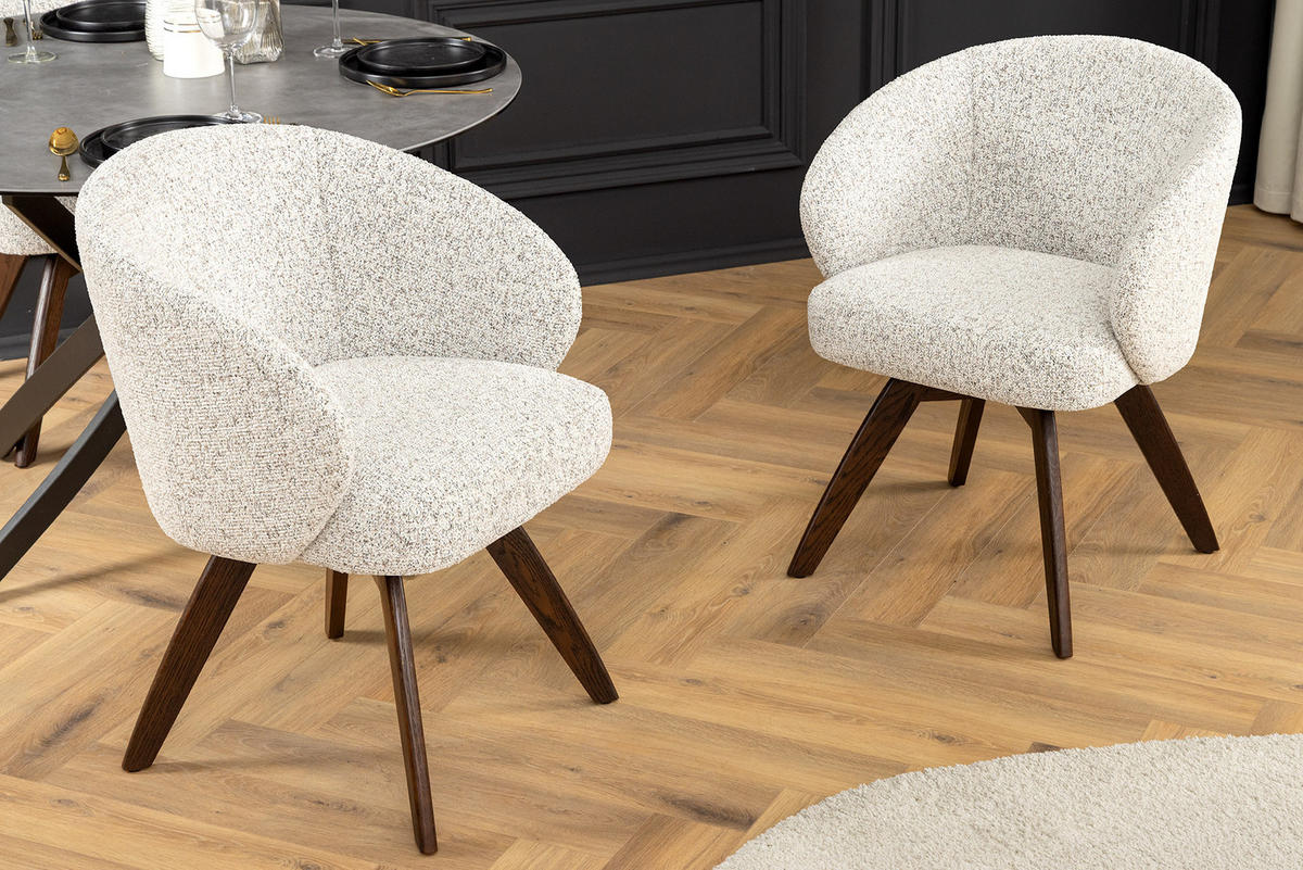 STUHL WALKÜRE Strukturstoff Beige 80 cm - Beige/Braun, Holz/Textil (59/78/59cm) - riess-ambiente