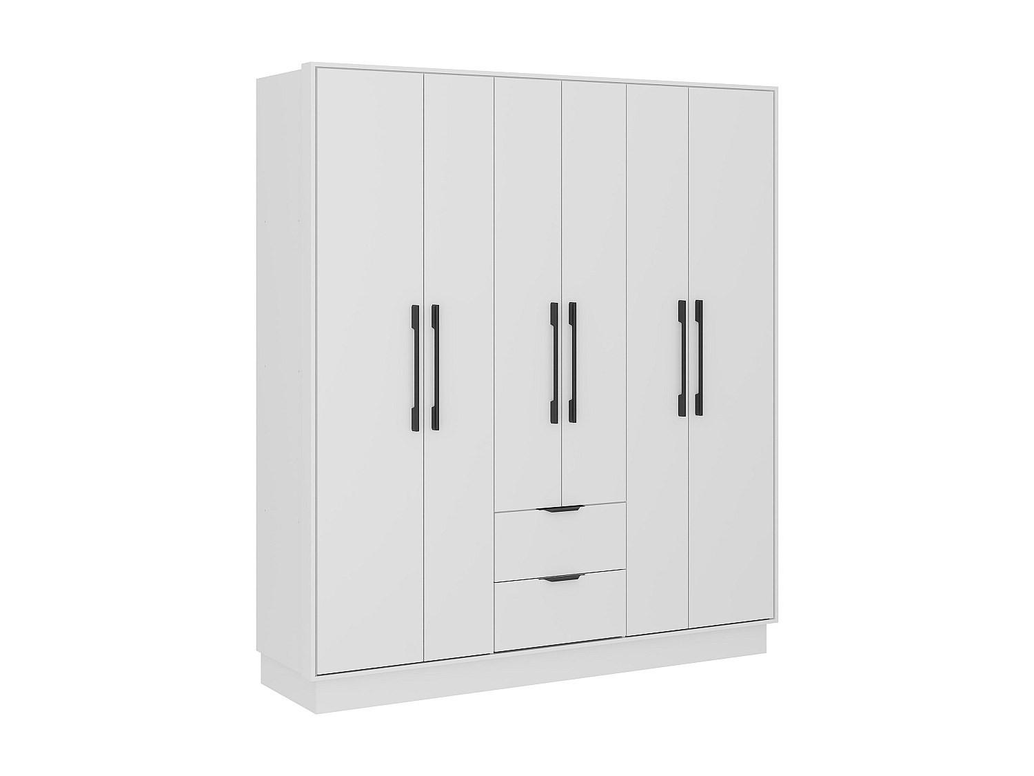 KLEIDERSCHRANK - 162 cm x 46.5 cm - holz - weiß Feova - Weiß, Holz (162/182/46.5cm) - Vente-Unique