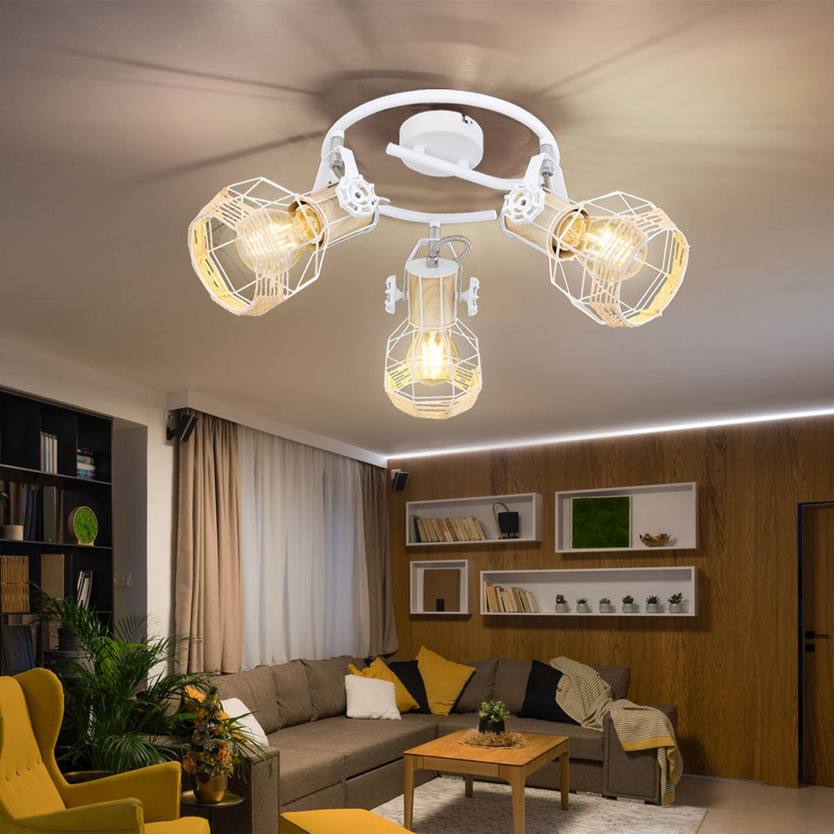 DECKENLEUCHTE Metall Weiß verstellbar - Weiß, Metall (25/25/20cm) - Globo Lighting