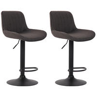 BARHOCKER 2er Set Lentos Stoff schwarz dunkelgrau - Dunkelgrau/Schwarz, Textil/Metall (50/108/50cm) - TPFLiving