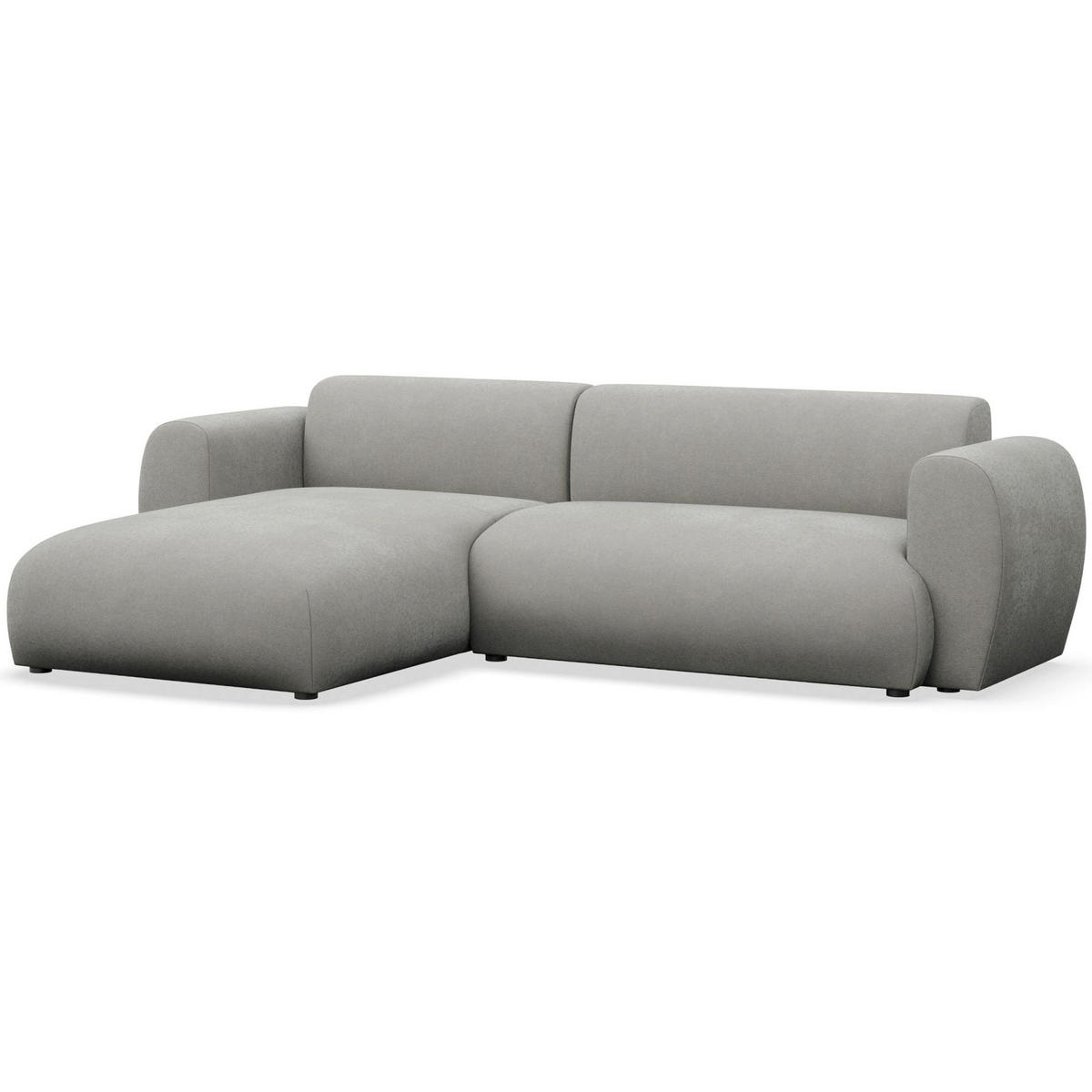 ECKSOFA Emia Hellgrau links - Hellgrau/Schwarz, Kunststoff/Textil (262/156cm) - Selsey