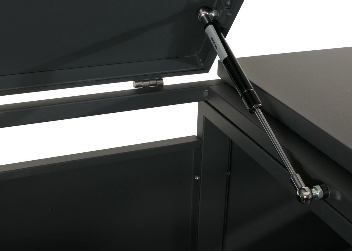 MÜLLTONNENBOX XL 3er-/6er 116x212x98cm erweiterbar Anthrazit Stahl - Anthrazit, Metall (212/116/98cm) - PROREGAL